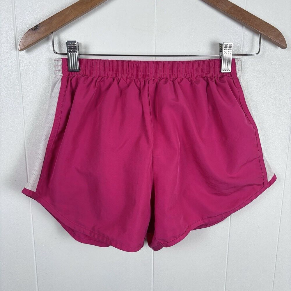Vintage Athletic Shorts Pink with‎ White Stripe Elastic Waist Size XS